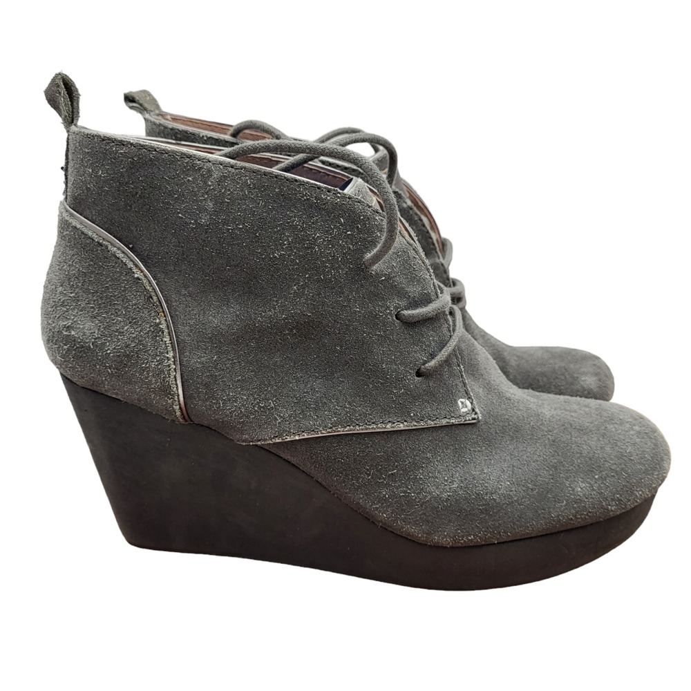 Tommy Bahama Ankle‎ Booties Womens Size 8 B Gray Suede Kaja Wedge Ankle Boots
